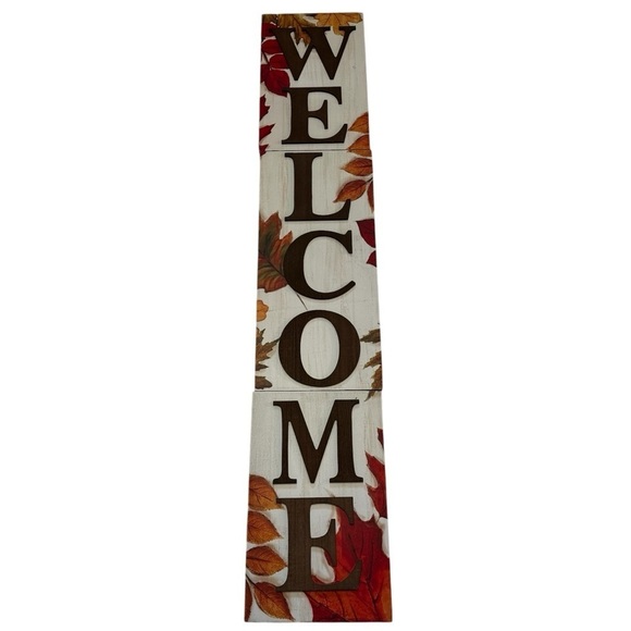 None Other - Autumn Welcome Sign with Fall Leaves Farmhouse Front Door
Harvest Decoration NEW